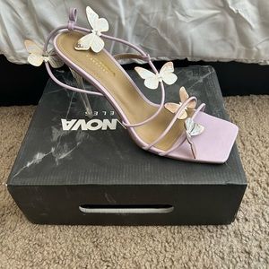 Lilac butterfly heels